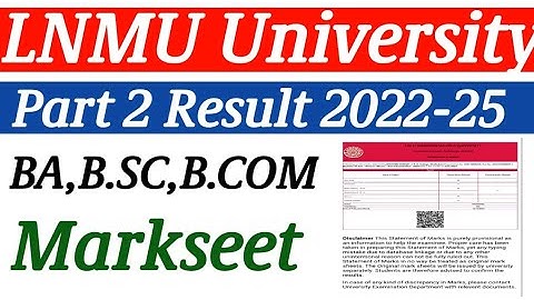 LNMU Part 2 Result 2022-25 Kaise Dekhe ?Part 2 Result 2022-25 Kaise Check Kare BA,BSC, BCOM जारी