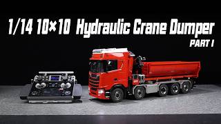 Showcase of suspension details and the bucket of the new 770S RC roll-on full dumper. #rcdumper