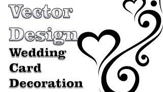 Wedding card decoration with curly lines and two hearts  (SpeedDrawing)