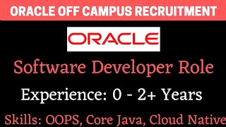 Oracle Off Campus Recruitment | Software Developer | BiNaRiEs