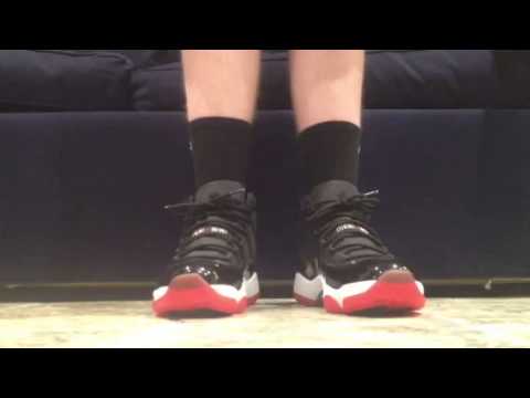 Bred 11 on feet with shorts - YouTube