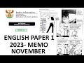 2023 MEMO ENGLISH PAPER 1 FINAL EXAMS NOVEMBER:  GRADE 12 ENGLISH HL  [THUNDEREDUC] BY MAM MAHLANG