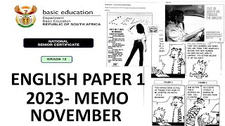 2023 MEMO ENGLISH PAPER 1 FINAL EXAMS NOVEMBER:  GRADE 12 ENGLISH HL  [THUNDEREDUC] BY MAM MAHLANG