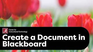 Create a Document in Blackboard
