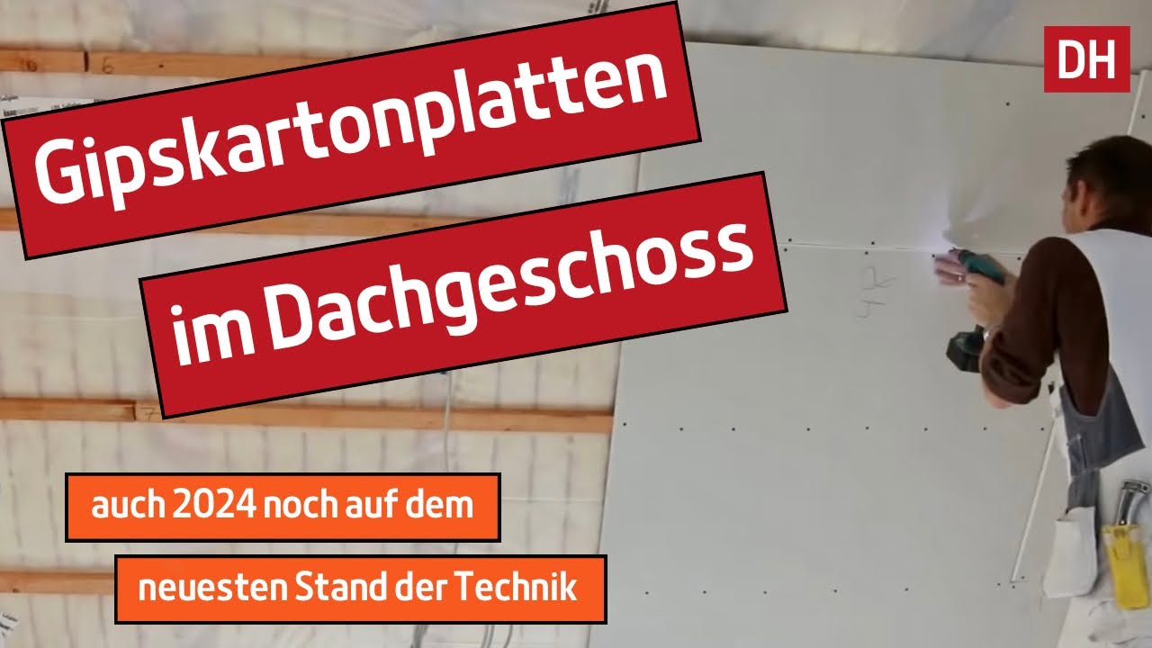 Dachausbau / trockenbau: beplankung mit gipskarton / rigips ...