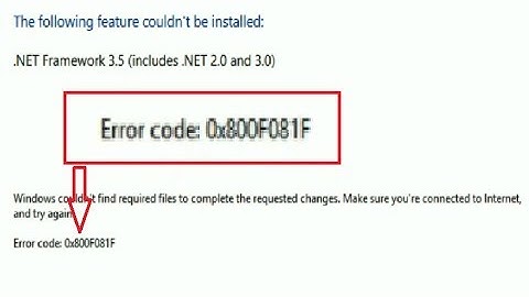 How To FIX ERROR CODE 0x800F081F Net Framework 3.5