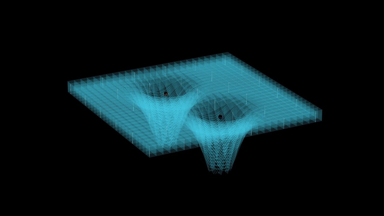 When Two Black Holes Collide: 3D Spacetime Simulation (Gravitational ...