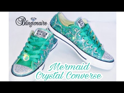 converse with crystals and ribbon laces