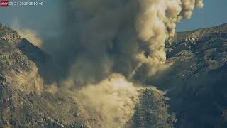 May 23, 2026: Rocks Fire into the Air from Volcanic Eruption at Semeru Volcano in Indonesia