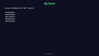 Lenovo ThinkBook 16 G7 ARP Uyumlu Parçalar