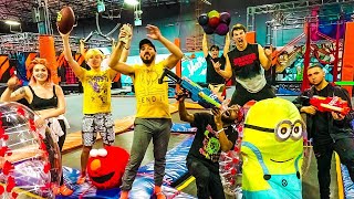 OVERNIGHT AT TRAMPOLINE PARK! (WINNING TEAM GETS $10,000)