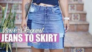 VIEWERS REQUEST: REMAKE OF MY JEANS TO SKIRT VIDEO