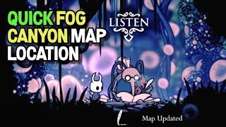 Hollow Knight- Fog Canyon Map and Cornifer Location- With and Without Shade Cloak