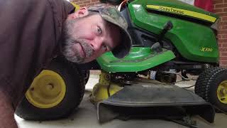 JOHN DEERE X330 Repair and blade replacement.  No longer chunking parts. DIY repairs and maintenance