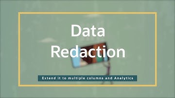 Data Redaction - Extend it to multiple columns and Analytics
