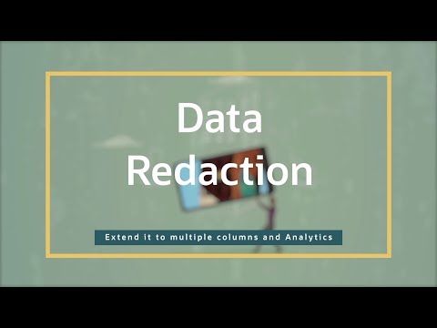 Data Redaction - Extend it to multiple columns and Analytics