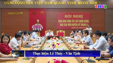 Hội nghị giao ban công tác xây dựng Đảng; Báo cáo viên Huyện ủy tháng 8 năm 2024