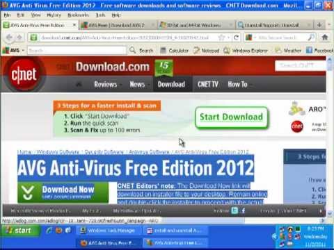 AVG अँटी-व्हायरस फ्री एडिशन 2012 कसे अनइन्स्टॉल करावे