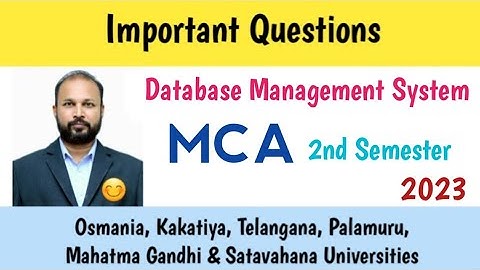 Database Management System | Important Questions 2023 | MCA 2nd Semester | PG | OU KU PU TU MGU SU