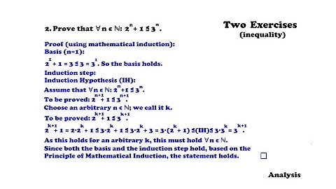 Mathematical Induction ( incl. Step-By-Step Guide, Examples and Details ) - Analysis