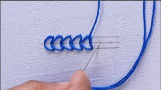 Basic Stitch Love Design Borderline Hand Embroidery Tutorial For Beginners