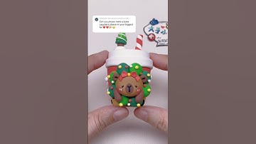 Christmas Boba Capybara #clay #clayart #capybara #christmas #shorts