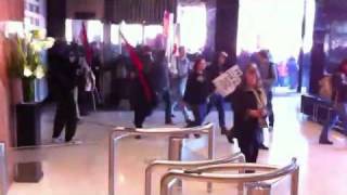 Footage of the moment demonstrating students broke into Millbank Tower