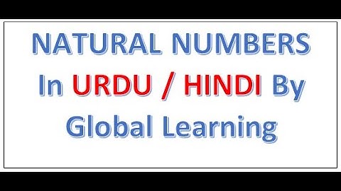 NATURAL NUMBERS IN URDU/HINDI