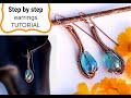 Easy beginner earrings , wire wrap jewelry making tutorial