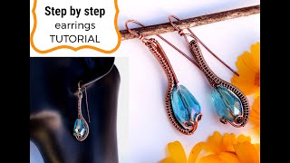 Easy beginner earrings , wire wrap jewelry making tutorial