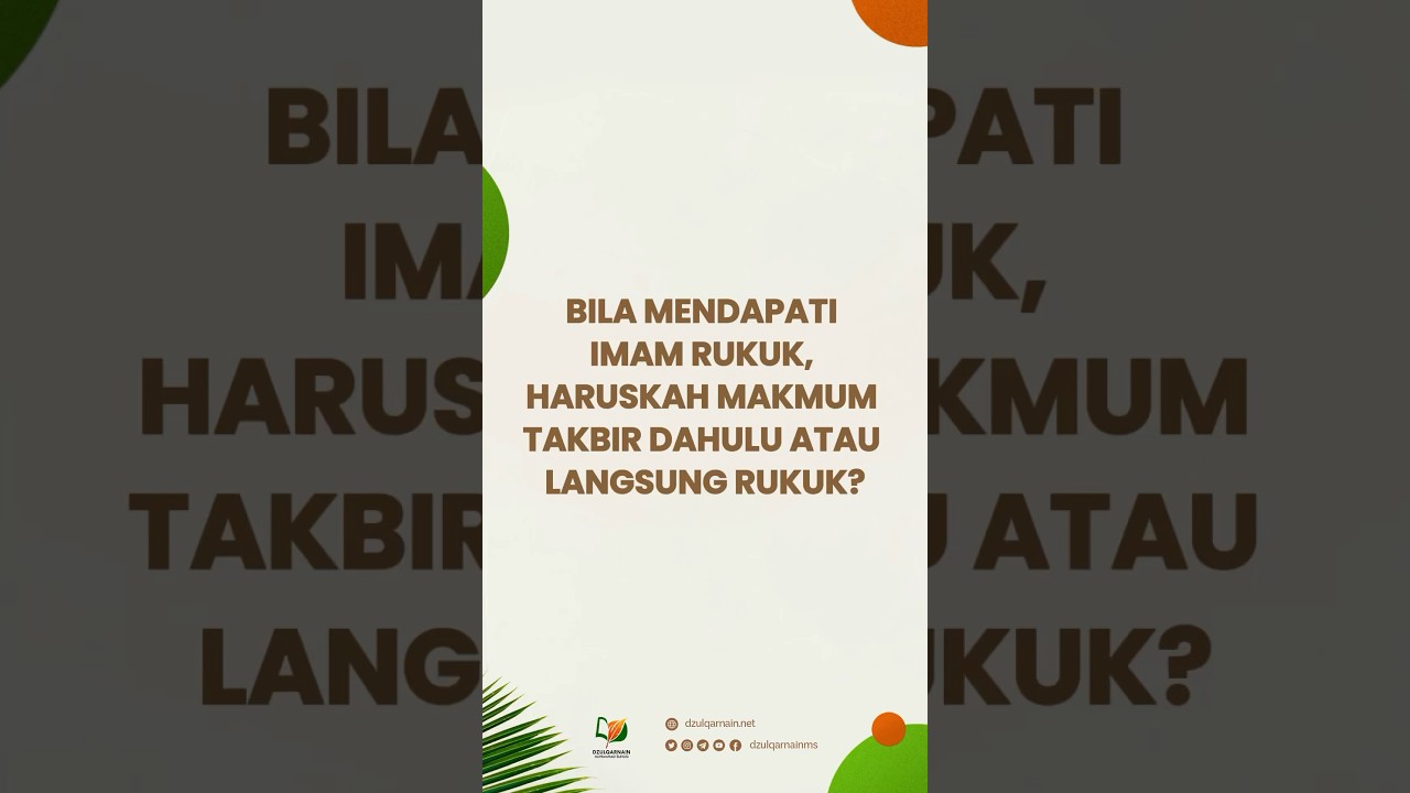 ⁣Bila Mendapati Imam Rukuk, Haruskah Makmum Takbir Dahulu atau Langsung Rukuk?