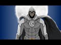 Digital drawing of moon knight / CGI moon knight in 2d anime form