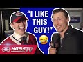Brendan Gallagher interviews Cole Caufield at the NHL Draft