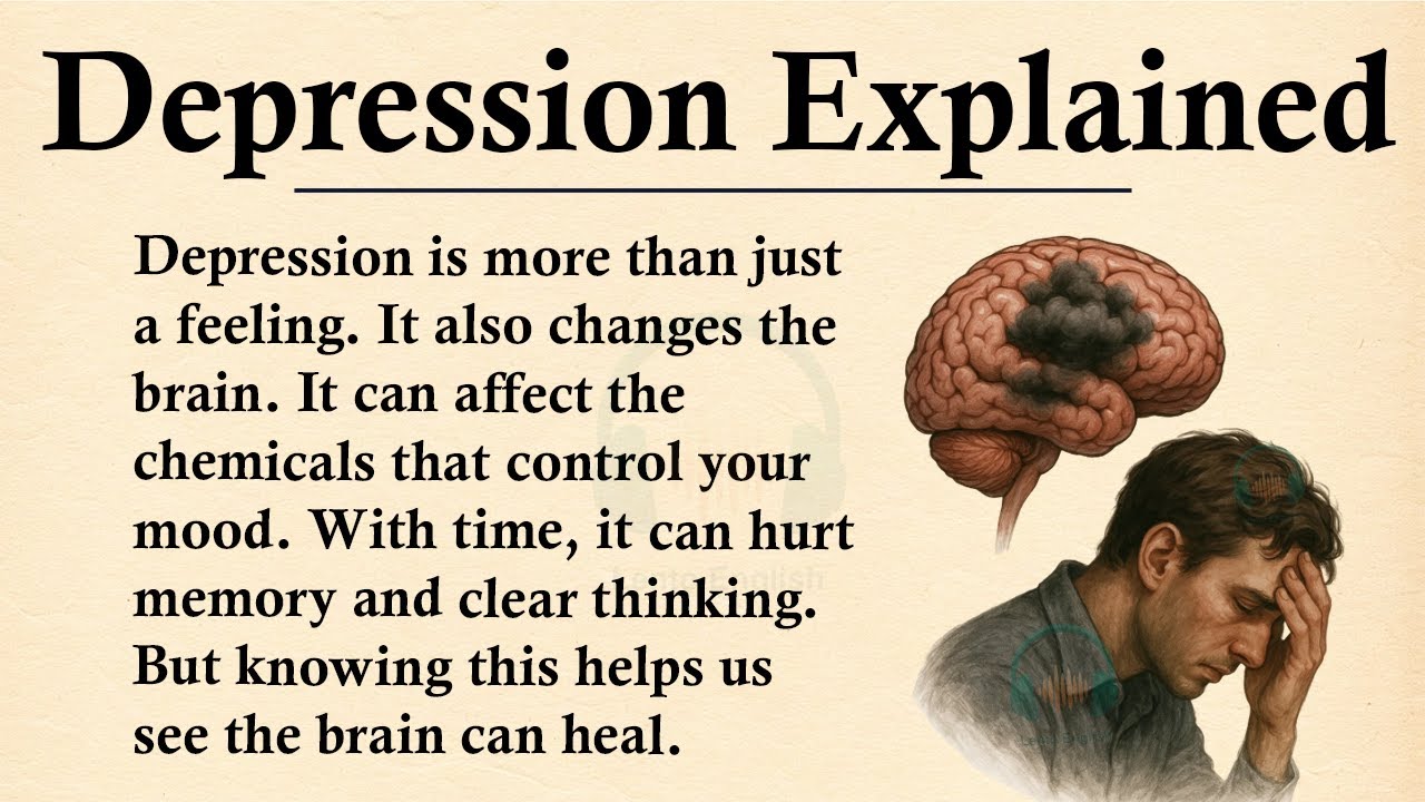 How Depression Affects The Brain || 🧠😶‍🌫️Learn English Through Story ...