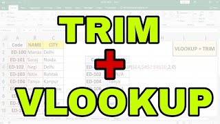 VLOOKUP with TRIM Function in Excel