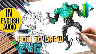 [DRAWPEDIA] HOW TO DRAW *NEW* ZYG from FORTNITE - STEP BY STEP DRAWING TUTORIAL