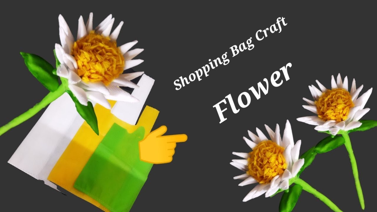 Diy Shopping bag craft idea / Shopping bag flower making/ Carrybag