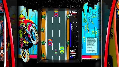 MotoRace USA, realistic arcade bezel with the Mega Bezel Reflective Shader