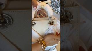 DIOR IVORY LIZARD skin WITH CRYSTALS 💎 LADY DIOR MINI UNBOXING #lvlovercc #shorts #exotic #ladydior