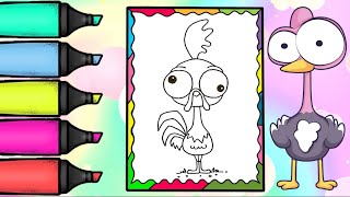 Rooster Coloring Page 🐓| Coloring Videos for Kids #coloring #coloringvideos