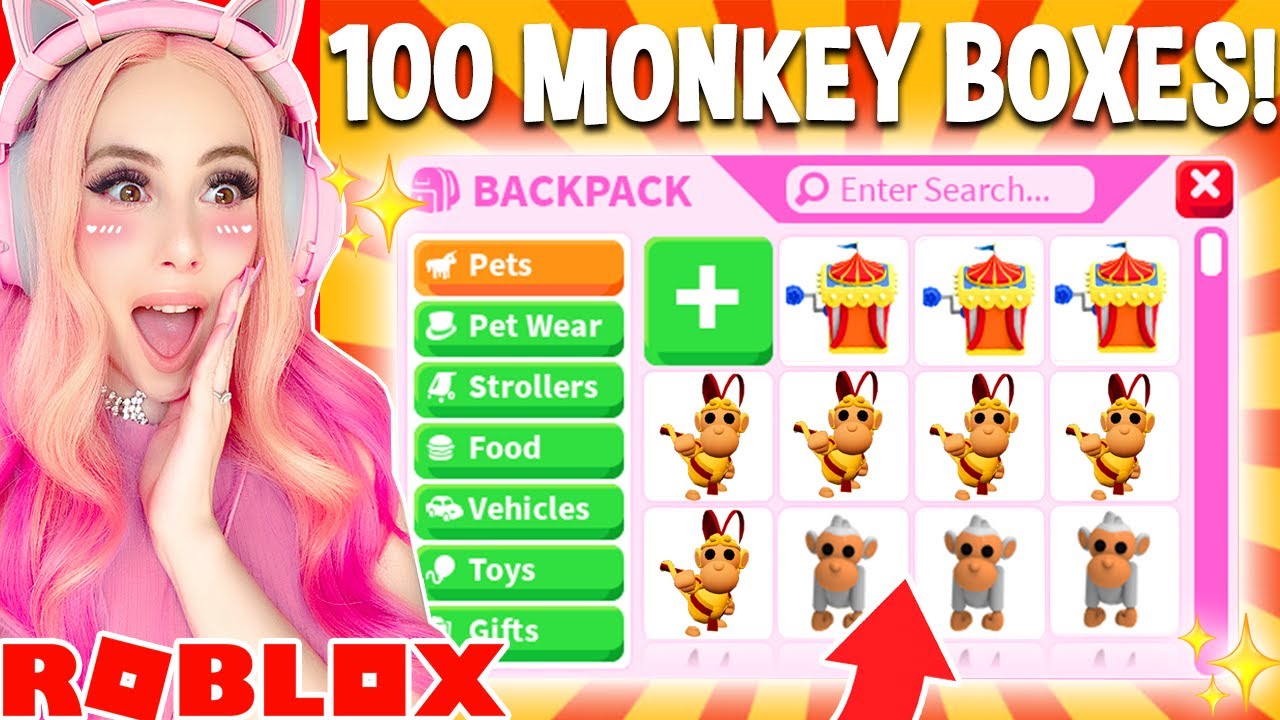 OPENING 100 MONKEY BOXES IN ADOPT ME! *BRAND NEW* Adopt Me Circus ...