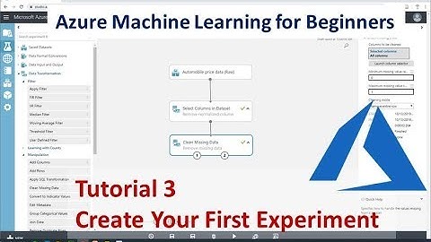 Azure ML Lesson 3 - Your First Experiment in Azure Machine Learning Studio
