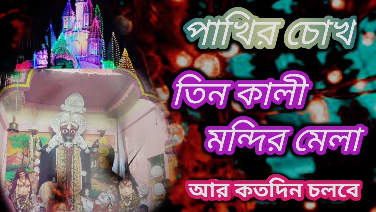 পাখির চোখ তিন কালি মন্দিরের মেলা আর কতদিন চলবে এই মেলা #vlgos #moyna 