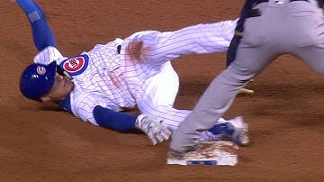 MIL@CHC: Baez swipes second after call overturned