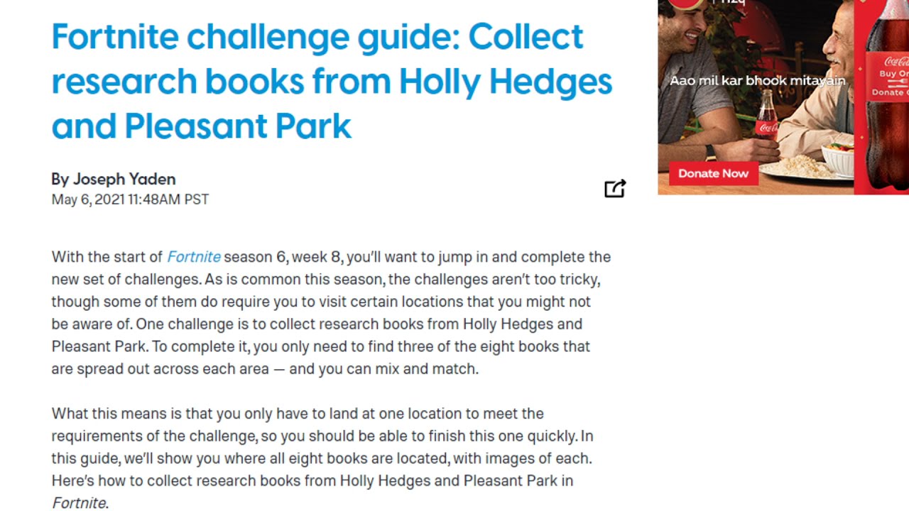 Fortnite challenge guide: Collect research books from Holly Hedges and Pleasant Park