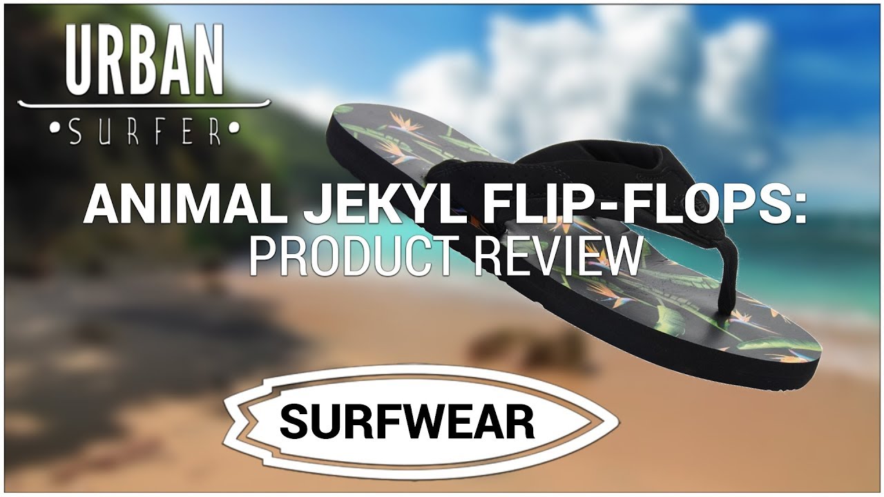 animal jekyl logo flip flops