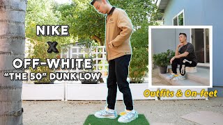 Nike Off-White The 50 Dunk Low | Outfits & On Feet Styling (Lot #2)