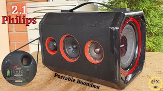 How to TURN OLD 2.1 Philips in to Portable BOOMBOX