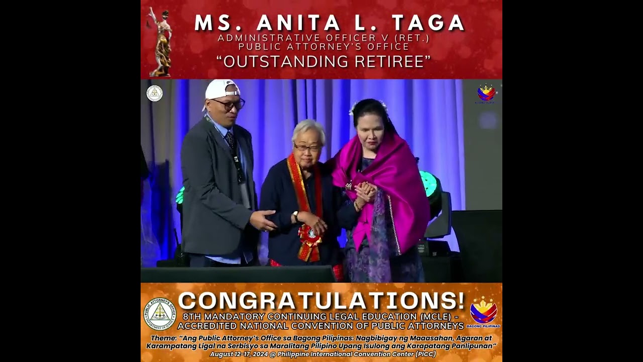 MS. ANITA L. TAGA ADMINISTRATIVE OFFICER V (RET.) PUBLIC ATTORNEY'S OFFICE "OUTSTANDING RETIREE"