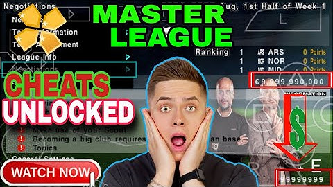 PES 2025 PPSSPP CHEATS INFINITE MONEY:MASTER LEAGUE |BECOME A LEGEND|,unlimited money unlocked 🔓🤑🤑